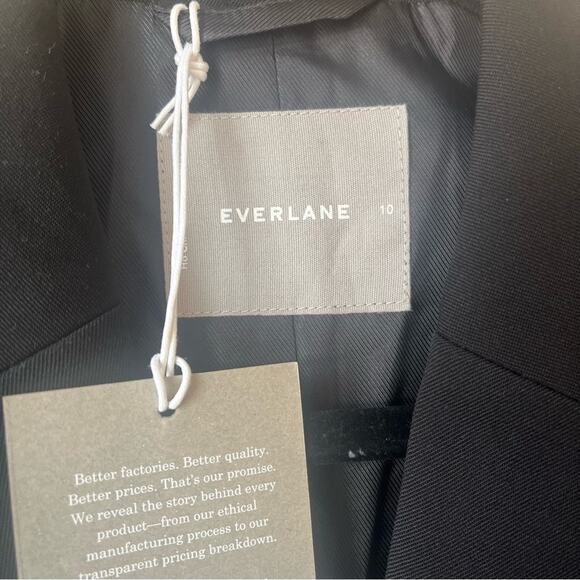 Everlane The 80's Women's black or Tan Blazer sz 10 oversized three buttons NWT - Picture 8 of 8